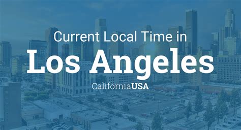 Current time in usa los angeles - Time zone difference or offset between the local current time in USA – California – Los Angeles and United Arab Emirates – Dubai – Dubai. ... Los Angeles (USA ... 